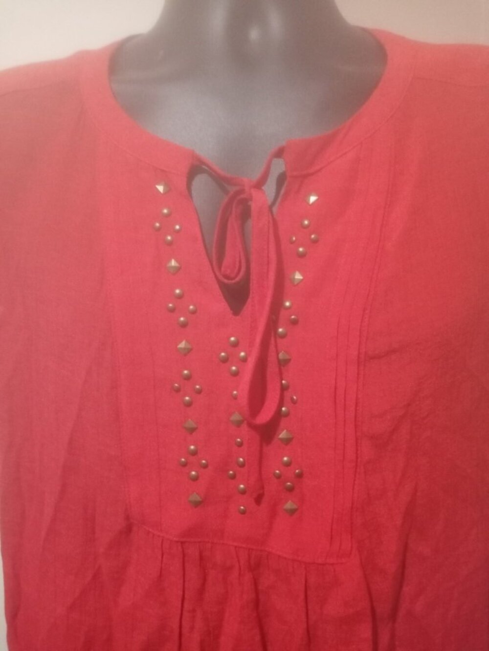 New Women's Liz Claiborne Red Short Sleeve Top Size PL Petite Large L NWT - Picture 5 of 10